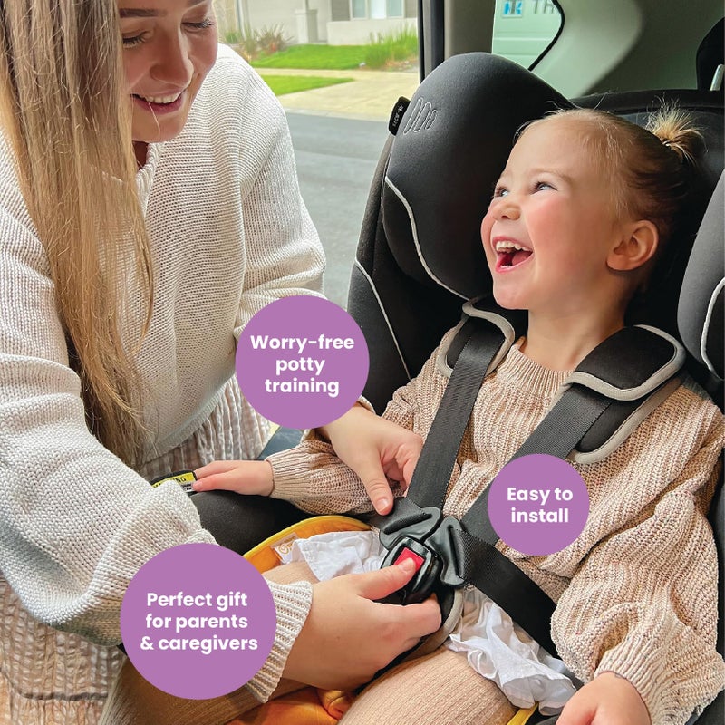 THINK GOOD TOTS Black Piddle Pad: Waterproof Car Seat Protector for Potty Training Toddlers  Babies - Anti-Slip Backing  Machine Washable  Universal Fit  Stroller (2 Pack) - Image 5